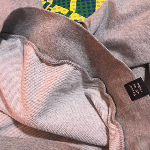 Adidas Gray and Yellow Climate Cotton Hoodie, Mens Size XL - Picture 7 of 9